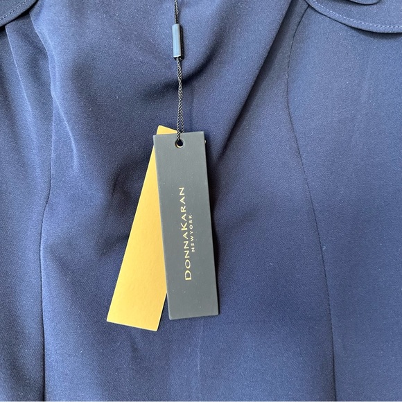 Donna Karan New York NWT Cap Sleeve Dress Above Knee Party Sheath Size 6 Blue - Picture 9 of 16